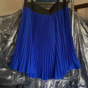 Calvin Klein Blue Pleated Midi Skirt